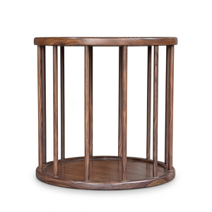 Eco Friendly Handcrafted Rose Wood Material Round Side <b>Table</b> With Magazine Shelf Vintage <b>Mid</b> <b>Century</b> End <b>Table</b> For Living Room - Product Image 2