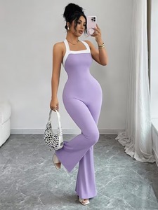 One-Piece Full Body Women's Fitness Tracksuit | <b>Tie</b>-<b>Back</b> Cutout Training Bodysuit | Lightweight High Elasticity Sportswear - Product Image 6