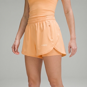 Shorts de sport respirants orange pour femmes, taille haute, coupe ample, pour la course, la gym, le fitness, le yoga et l'entraînement - Product Image 4