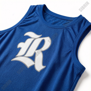 Maillot de basket personnalisé SIBRIN, sans manches, débardeur, uniforme d'équipe sportive, bleu royal uni, 100% polyester respirant - Product Image 3