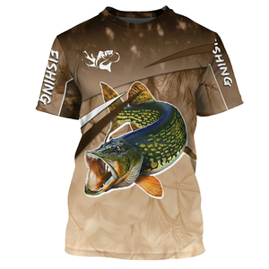 Camiseta de Pesca Ligera de Manga Corta con Cuello Redondo y Estampado Personalizado, 100% Poliéster, UPF 50, Secado Rápido, Transpirable, para Actividades al Aire Libre - Product Image 4