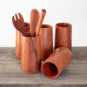 Porte-ustensiles en bois en gros organisateur de cuisine stockage pas cher prix porte-ustensiles en bois - Product Image 6