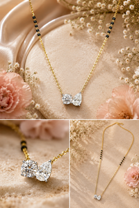 Mangalsutra tendance avec diamants cultivés en laboratoire sertis à griffes, certificat IGI, or jaune massif, style classique pour femme, bijoux de mariage - Product Image 3