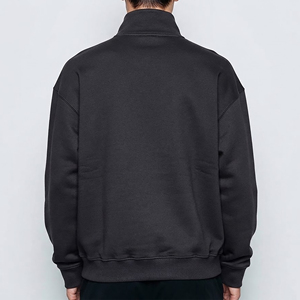 Sweat-shirt à fermeture éclair sur le côté, coupe ample, couleur unie, 100% coton, fabrication sur mesure OEM/ODM, sweat-shirt et hoodie classiques et tendance - Product Image 6