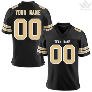 Boys Red American Football Jersey Number 8 Crew Neck <b>Short</b> Sleeve Yellow Print Breathable <b>Mesh</b> Polyester Kids Team Uniform - Product Image 5