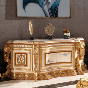 Mueble Buffet Clásico Europeo de Lujo Hecho a Mano, Soporte para TV de Madera de Caoba Tallada, Estilo Vintage para Sala de Estar, Apartamento en Indonesia - Product Image 5