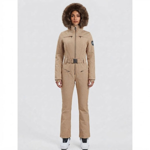2025 New Fashion Unisex <b>Retro</b> Y2K <b>Ski</b> Jumpsuit Belted Waist Flared Leg Zipper Closure Lightweight Waterproof - Product Image 3