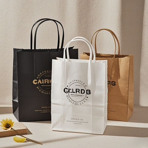 Sacs de courses en papier durables, écologiques et imperméables avec logo personnalisé et ruban – Solutions d'emballage en gros pour la vente au détail - Product Image 4