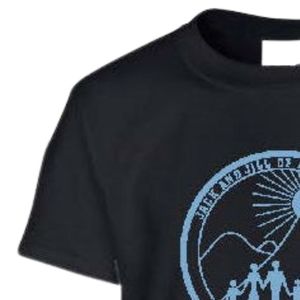 เสื้อยืดคอกลมแขนสั้นสีดำสำหรับวัยรุ่นพร้อมดีไซน์กราฟิกสีน้ำเงินสำหรับโรงเรียน เสื้อผ้าสตรีทแวร์ที่สวมใส่สบายทุกวัน - Product Image 4