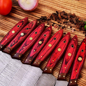 Damascus Steel Chef <b>Knife</b> Set Multi Piece <b>Kitchen</b> Cooking Tool Collection for Home Chefs Restaurants Catering Services - Product Image 3