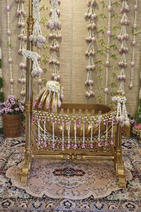 Cuna de Madera de Diseño de Lujo para Ceremonia de Bautismo de Bebé, Cuna de Madera Real India para Ceremonia de Namkaran, EE. UU. - Product Image 2