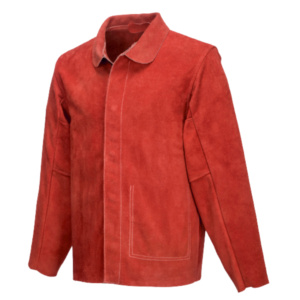 Veste de soudeur en cuir de vachette pleine fleur de qualité supérieure, résistante, pour la protection industrielle et la protection contre les étincelles de feu lors du travail - Product Image 5