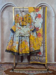 Lehenga Choli Tradicional Indio para Mujer, con Estampado Floral y Bordado, Vestido Étnico para Bodas y Fiestas, Estilo Bollywood - Product Image 5