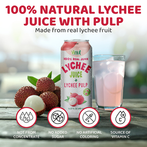 Jugo de Lichi con Pulpa, Lata de 490 ml, 12 Latas por Caja, 100% Puro, 18 Meses de Caducidad, Proveedor Mayorista para Importadores - Product Image 3