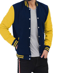 Veste universitaire pour homme la plus vendue avec col montant et logo frontal, fermeture à boutons recouverts de coton 100% - Product Image 2