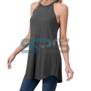 Últimas Novedades: Camiseta sin Mangas para Mujer, Transpirable, Tejida, Ecológica, de Secado Rápido, Cuello Redondo, Estilo Casual, Color Sólido, Servicio OEM - Product Image 2