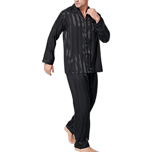 Pyjama d'été confortable pour homme, coupe ample, manches courtes, col en V, ensemble short avec cordon de serrage, doux, respirant et léger pour la maison - Product Image 1