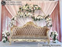 Canapé de luxe King Queen pour scène de mariage, causeuse dorée de style Maharaja, chaise trône royale indienne pour mariage, USA