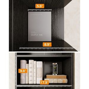 Estantería Abierta Negra de 5 Niveles y Librería con Estantes de Almacenamiento para Sala de Estar - Product Image 5