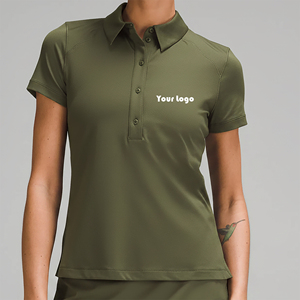 Chemise pour femme à manches courtes avec fermeture boutonnée, sur mesure OEM/ODM, 100% coton, coupe classique, pour le golf, t-shirt d'été à séchage rapide - Product Image 5