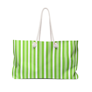 Striped Green Weekender <b>Bag</b> Travel Gym <b>Beach</b> Tote <b>Large</b> Capacity Overnight Carryall Womens Vacation Travel Handbag Gift <b>Bag</b> - Product Image 3