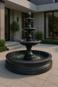 Fuente de agua de granito natural tallada a mano para uso exterior, fuente para el hogar - Product Image 3