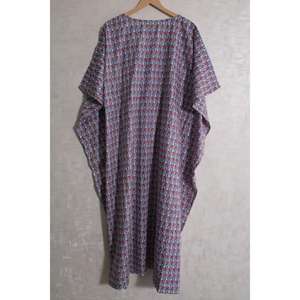 Vestido Kaftan Hecho a Mano 100% Algodón con Estampado Floral, Estilo Bohemio Indio, Maxi Casual, Ropa de Salón Ecológica, Atuendo de Verano - Product Image 5