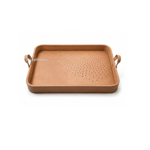 Bandeja Rectangular Marrón de Grado Comercial, Resistente al Agua, con Asas, Acabado en Cuero, Elegante, Ecológica y Hecha a Mano - Product Image 6
