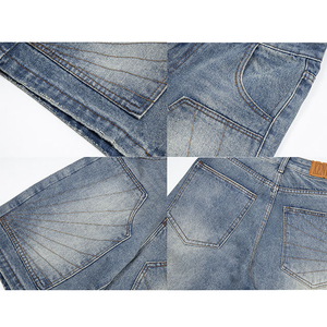 Pantalones Cortos de Mezclilla para Hombre, Estilo Baggy de Cintura Media, Lavados, 100% Algodón, Color Sólido, Casuales - Product Image 5