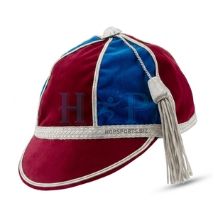 Casquette d'honneur personnalisée en velours noir avec pompon doré, casquettes d'honneur pour clubs sportifs, casquettes d'honneur traditionnelles de rugby - Product Image 6