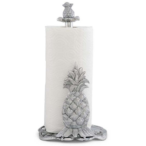 Support de serviettes en papier de qualité supérieure en aluminium moulé, finition argentée brillante, design ananas, accessoires, anneaux à serviettes - Product Image 1