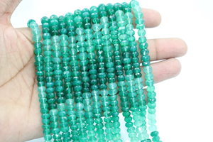 Onyx vert naturel perles rondelle à facettes 7 mm 14 pouces brin pour la fabrication de bijoux - Product Image 6