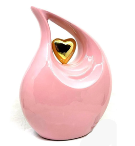 Hermosas Urnas de Cremación para Adultos en Forma de Lágrima con Corazón en Color Rosa, para Cenizas Funerarias, 200 Pulgadas Cúbicas, Ecológicas y Duraderas - Product Image 2