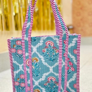 Hermosas Bolsas de Mano Mini Acolchadas de Algodón Estampadas a Mano, Bolsas de Compras Ecológicas de Alta Calidad - Product Image 2