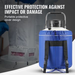Contenitore per Azoto Liquido in Lega di Alluminio da 6 L, 6 Cilindri da Laboratorio, Dewar per Stoccaggio Criogenico con Borsa per il Trasporto - Product Image 6