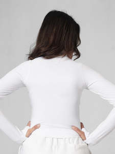 Solid Color Full Sleeve Seamless Yoga <b>Top</b> With <b>Zipper</b> Front Breathable Active Sportswear - Product Image 4