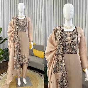 Women's Designer Chanderi Salwar Suit Set with Intricate Thread Work and Embroidered Dupatta for Festive Gatherings - Product Image 5