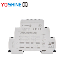 Relay Pemantau Tegangan Fasa Tunggal Miniatur AC/DC 12V-72V 10A DPDT Pelindung Tegangan Lebih dan Kurang Relay Pemantau Sistem Daya