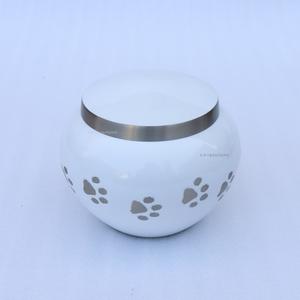 Urnes funéraires modernes en laiton de haute qualité Odyssey Paw pour animaux de compagnie, avec un design gravé brillant en nickel pour le stockage des cendres - Product Image 4