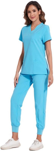 Latest Design Breathable Women's Stylish <b>Scrubs</b> Suits Best Selling Spandex Breathable Medical <b>Scrubs</b> <b>Set</b> Uniform for Women - Product Image 3