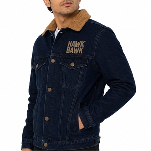 Chaqueta Vaquera Personalizada para Hombre con Cuello de Piel Sintética, Cierre de Botones, Estilo Casual, Corte Regular, para Otoño, Vestimenta Informal de Fin de Semana - Product Image 3