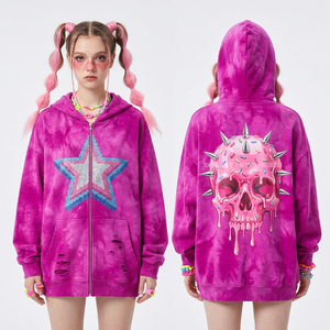 Sudadera con Capucha Personalizada de 350GSM con Gráfico de Bosque de Bambú Verde Menta, Estampado de Esqueleto para Meditación Zen, Simbolismo Yin Yang, Fabricante de Ropa Urbana - Product Image 2