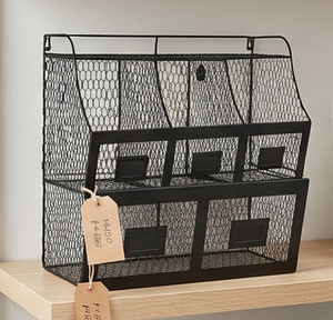 Modern Wall Mounted Metal Wire Storage Basket <b>Rectangle</b> Multi-Purpose Neatening Organizer Stylish Home Organizer - Product Image 3