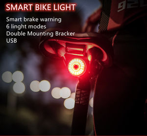 Étanche type-c rechargeable vélo arrière capteur intelligent vélo feu arrière aluminium LED phare <span class=keywords><strong>tige</strong></span> <span class=keywords><strong>de</strong></span> <span class=keywords><strong>selle</strong></span> montage alimenté par batterie - Product Image 2