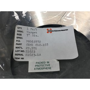 COMINCO CEMI C12-168 TARGET 7" Dia, 29.5 Ti - Équipement et pièces semi-conductrices de renommée mondiale et de confiance - Product Image 3