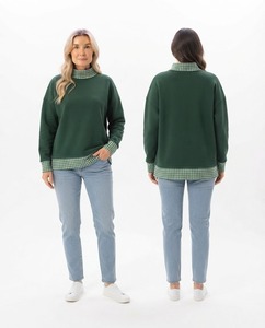 Professional Modern Daily Women Oversized Mockneck <b>Long</b> <b>Sweatshirt</b> Cozy Fabric Wear OEM Service Pullover Oversized Mockneck - Product Image 3