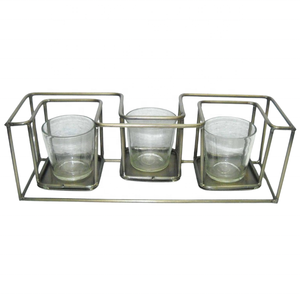 Portavelas de metal de lujo Vela de cristal Votiva Último diseño Artículo al por mayor Producto estándar superior Alta calidad Calidad superior - Product Image 1