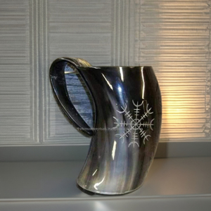 Taza de Café de Cuerno Vikingo 100% Auténtica Hecha a Mano, Regalo de Lujo con Revestimiento Seguro para Alimentos, Diseño Medieval - Product Image 4
