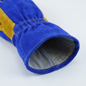 Gants de soudage de sécurité en cuir de vachette renforcé avec paume et pouce, certifiés CE, antistatiques, doublés polaire, protection intégrale contre la chaleur et les brûlures - Product Image 6