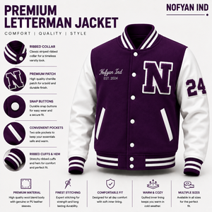 Chaquetas Varsity Personalizadas de Marca Privada para Unisex, Chaqueta Bomber con Mangas de Cuero y Lana con Logotipo Bordado, Fabricante OEM - Product Image 1